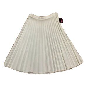 NWT Vintage White Trissi Skirt Pleats Rippled Short Dress Flared Polyester 12